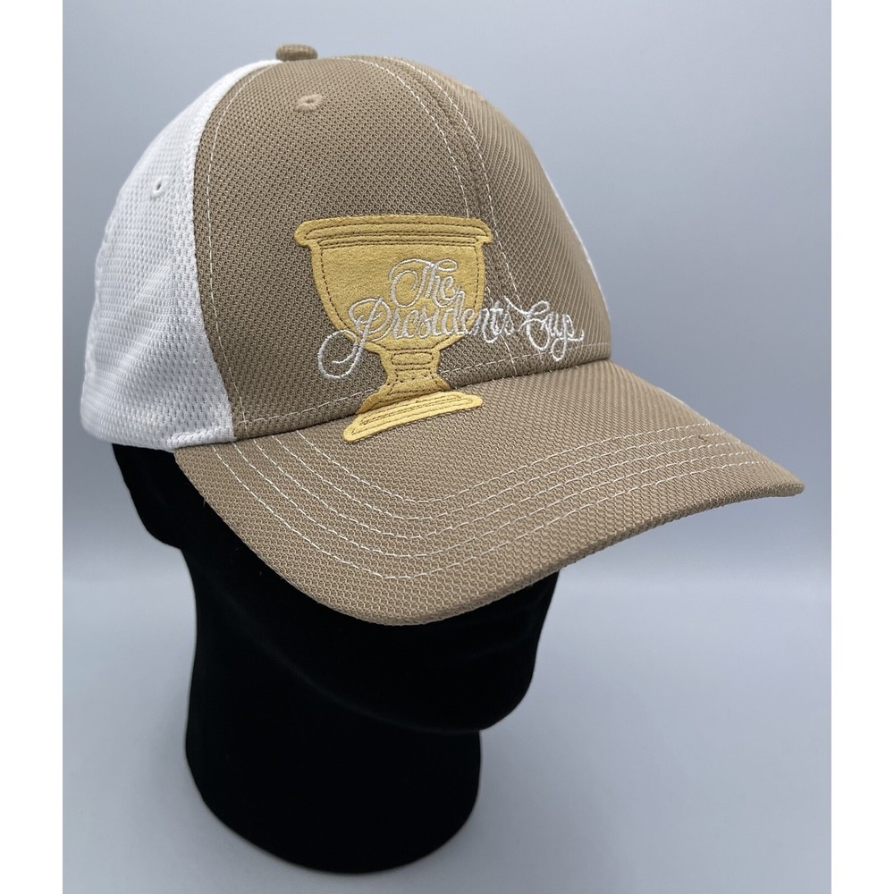 The President's Cup TPC 2013 Golf Imperial Khaki White Mesh Cap Hat New NWT